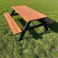 Goedkopepicknicktafels.nl | Zwart Bruine XL Picknicktafel Bruno | Tuintafel 6 Persoons | Bruin Zwart Gespoten Gedroogd Grenen Hout! -Tuin Vrienden Verkoopwinkel 1021x1200