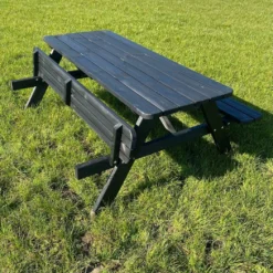 Goedkopepicknicktafels.nl | Zwarte XL Picknicktafel | Tuintafel 6 Persoons | Zwart Gespoten Gedroogd Grenen Hout! -Tuin Vrienden Verkoopwinkel 1045x1200