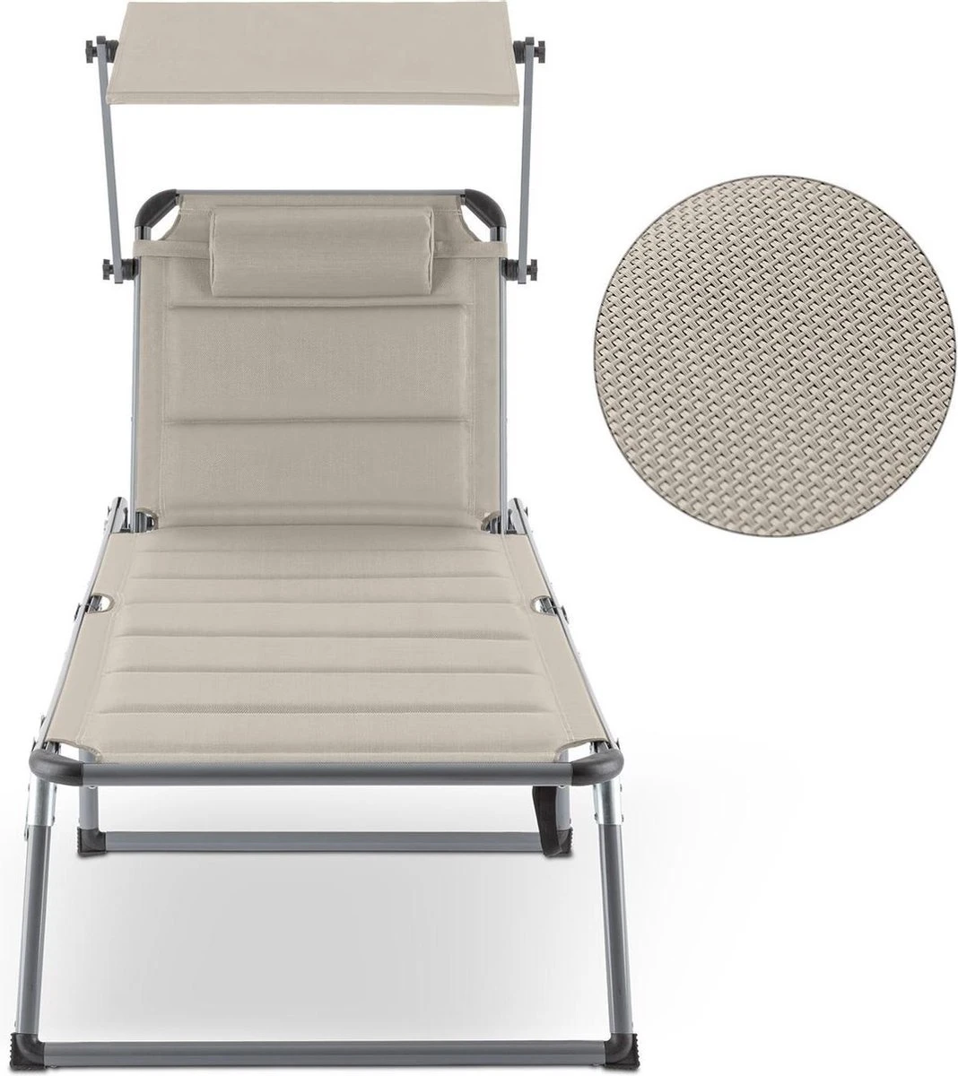 Blumfeldt Amalfi Ligstoel Tuin , Ligbed 70x37x200cm , Schuimrubberbekleding En Hoofdkussen , Rugleuning Verstelbaar Op 5 Standen , Zonnekap Voor Zonnebaden Zonder Verblind Te Worden 2 Blumfeldt Amalfi Ligstoel Tuin , Ligbed 70x37x200cm , Schuimrubberbekleding En Hoofdkussen , Rugleuning Verstelbaar Op 5 Standen , Zonnekap Voor Zonnebaden Zonder Verblind Te Worden - Afbeelding 2