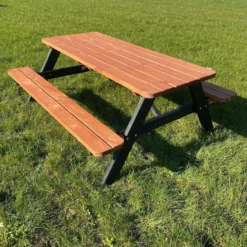 Goedkopepicknicktafels.nl | Zwart Bruine XL Picknicktafel Bruno | Tuintafel 6 Persoons | Bruin Zwart Gespoten Gedroogd Grenen Hout! -Tuin Vrienden Verkoopwinkel 1071x1200 1
