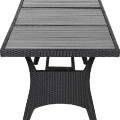 Casaria Polyrattan Tuintafel - WPC Tafelblad 190x90x74 Cm – Zwart -Tuin Vrienden Verkoopwinkel 1074x1200 1