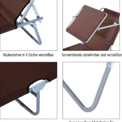 Outsunny Ligstoel Ligbank Voor Buiten Ligstoel Voor Op Het Strand Inklapbaar Met Zonnedak 3 Kleuren 84B-001 -Tuin Vrienden Verkoopwinkel 1086x1200 1