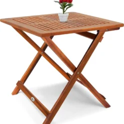 Casaria Bijzettafel Acacia Hout- Inklapbaar - 70x70x73 Cm Bruin -Tuin Vrienden Verkoopwinkel 1090x1200