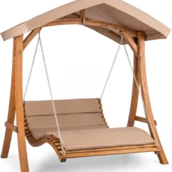 Bermuda Hollywoodschommel Tuinschommelbank 130 Cm 2-zits Zonneluifel