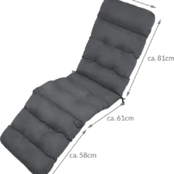 Beautissu Deckchair Kussen 200x50x8 Cm - Ligstoelkussen Antraciet - Matraskussen Voor Hangmatten En Tuin-/terrasstoelen - Flair DC -Tuin Vrienden Verkoopwinkel 1112x1200