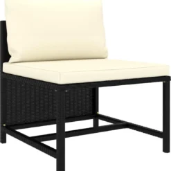 VidaXL 4-delige Loungeset Met Kussens Poly Rattan Zwart -Tuin Vrienden Verkoopwinkel 1126x1200