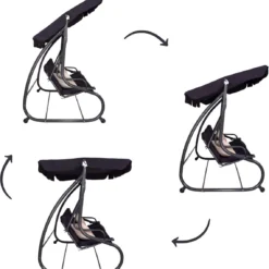 Springos Schommelbank | Linda-Schommel | 3-zits | Waterafstotend | Inclusief 2 Kussens | Verstelbare Luifel | 162 X 200 X 120 Cm | Zwart 27 Springos Schommelbank | Linda-Schommel | 3-zits | Waterafstotend | Inclusief 2 Kussens | Verstelbare Luifel | 162 X 200 X 120 Cm | Zwart -Tuin Vrienden Verkoopwinkel 1139x1200 1