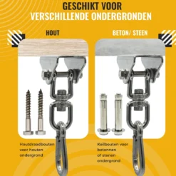 Itstrong® Plafondhaak Ophangsysteem Voor Binnen & Buiten – Ophanghaak Voor Bokszak – Schommel – Schommelstoel – Hangstoel - RVS -Tuin Vrienden Verkoopwinkel 1146x1200 1