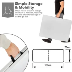 MaxxGarden Vouwtafel - Opvouwbare Kampeer Tafel - Tuin - Camping - Binnen - Weersbestendig - 180 X 74 X 74cm- Wit -Tuin Vrienden Verkoopwinkel 1180x1200 2