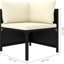 VidaXL 4-delige Loungeset Met Kussens Poly Rattan Zwart -Tuin Vrienden Verkoopwinkel 1184x1200