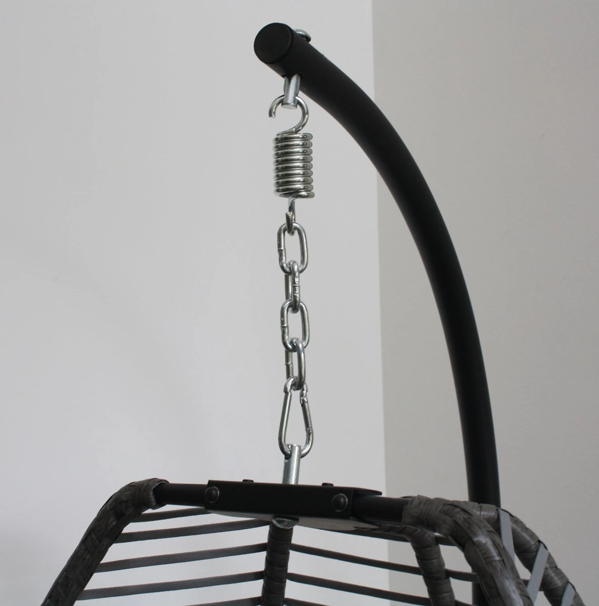 Pro Garden Lowander Hangstoel Egg 191x126x126- Schommelstoel Met Rattan Cocoon En Robuust Stalen Standaard Incl. Kussens - Volledig Inklapbaar - Lichtgrijs 6 Pro Garden Lowander Hangstoel Egg 191x126x126- Schommelstoel Met Rattan Cocoon En Robuust Stalen Standaard Incl. Kussens - Volledig Inklapbaar - Lichtgrijs - Afbeelding 6