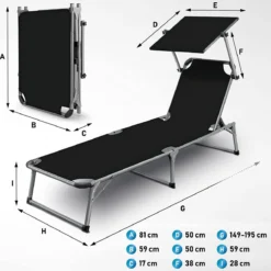 Sens Design Zonnebed - Ligbed Inklapbaar Met Zonneklep - Zwart -Tuin Vrienden Verkoopwinkel 1191x1200 3
