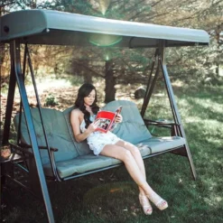 SORARA® Luxe Schommelbank Met Zonnescherm - Bruin - Zware Kwaliteit. 14 SORARA® Luxe Schommelbank Met Zonnescherm - Bruin - Zware Kwaliteit. -Tuin Vrienden Verkoopwinkel 1192x1200