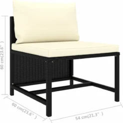 VidaXL 4-delige Loungeset Met Kussens Poly Rattan Zwart -Tuin Vrienden Verkoopwinkel 1194x1200 1