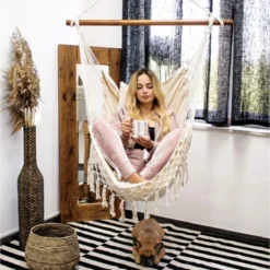 Springos Hangstoel | Binnen & Buiten | Met 2 Kussens | Boekenvak | Ook Voor Kinderen | Belastbaar Tot 150 Kg | Wit -Tuin Vrienden Verkoopwinkel 1198x1200 1