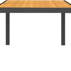 VidaXL Tuintafel 150x90x75 Cm Poly Rattan En Acaciahout Zwart