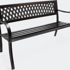 Tuinbank - Marijke -Tuinbankje - Tuinbank Metaal - Tuinbank Hout - Weersbestendig - 126 X 53 X 77 Cm