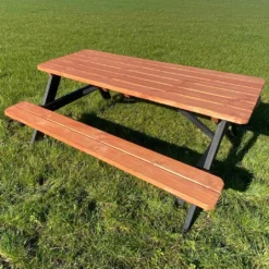 Goedkopepicknicktafels.nl | Zwart Bruine XL Picknicktafel Bruno | Tuintafel 6 Persoons | Bruin Zwart Gespoten Gedroogd Grenen Hout! -Tuin Vrienden Verkoopwinkel 1200x1035