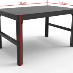 Allibert Lyon Tuintafel - 116x71,5x66/40 Cm - Grafiet -Tuin Vrienden Verkoopwinkel 1200x1050 1