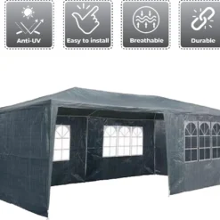 MaxxGarden Partytent - Paviljoen - 3x6m - Incl. Zijwanden - Waterdicht - Antraciet -Tuin Vrienden Verkoopwinkel 1200x1058