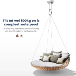 Plafondhaak - Ophangen Bokszak, Schommel En Hangstoel - Ophangsysteem - Ophanghaak - Plafondbeugel - RVS – 500kg Tilgewicht -Tuin Vrienden Verkoopwinkel 1200x1084