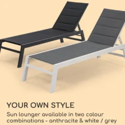 Blumfeldt Renazzo Lounge Ligstoel - Ligbed Voor De Tuin - Aluminium Tuinstoel - 6 Standen - Waterafstotend - Bekleding Van 70 % Pvc En 30 % Polyetheen - Zwart -Tuin Vrienden Verkoopwinkel 1200x1089