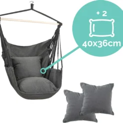 Hangmat Stoel - Hangstoel Voor Binnen Of Buiten - Incl. 2 Kussens - Zwart/Grijs Antraciet 7 Hangmat Stoel - Hangstoel Voor Binnen Of Buiten - Incl. 2 Kussens - Zwart/Grijs Antraciet -Tuin Vrienden Verkoopwinkel 1200x1095
