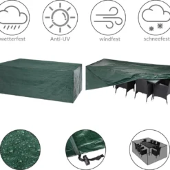 Kingsleeve Tuinmeubelhoes - Beschermhoes - Weerbestendig -308x138x89cm - Groen -Tuin Vrienden Verkoopwinkel 1200x1104 1