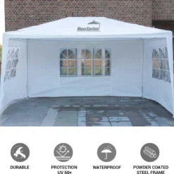 MaxxGarden Partytent - Paviljoen - 3x4m - Incl. Zijwanden - Waterdicht - Wit -Tuin Vrienden Verkoopwinkel 1200x1105 1