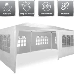 MaxxGarden Partytent - Paviljoen - 300 X 600 X 250 Cm - Met Zijwanden - Waterdicht Pro - 32mm Buizen – Wit -Tuin Vrienden Verkoopwinkel 1200x1108