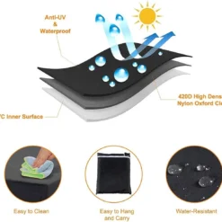 BOTC Tuinbank Beschermhoes - Beschermhoes Voor Hoekbank - Premium Tuinbank Beschermhoes - L-vorm - 300/98 X 300/98 X 70cm - Zwart -Tuin Vrienden Verkoopwinkel 1200x1115