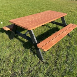 Goedkopepicknicktafels.nl | Zwart Bruine XL Picknicktafel Bruno | Tuintafel 6 Persoons | Bruin Zwart Gespoten Gedroogd Grenen Hout! -Tuin Vrienden Verkoopwinkel 1200x1127