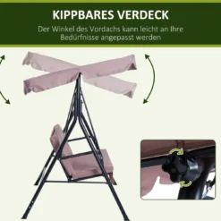 Outsunny Hollywoodschommel 3-zits Tuinschommel Schommelbank Met Dak 3 Kleuren 84A-054 12 Outsunny Hollywoodschommel 3-zits Tuinschommel Schommelbank Met Dak 3 Kleuren 84A-054 -Tuin Vrienden Verkoopwinkel 1200x1131 6