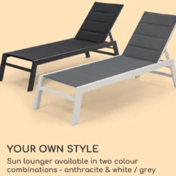 Blumfeldt Renazzo Lounge Ligstoel - Ligbed Voor De Tuin - Aluminium Tuinstoel - 6 Standen - Waterafstotend - Bekleding Van 70 % Pvc En 30 % Polyetheen - Grijs -Tuin Vrienden Verkoopwinkel 1200x1137 1