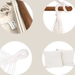 Springos Hangstoel | Binnen & Buiten | Met 2 Kussens | Boekenvak | Ook Voor Kinderen | Belastbaar Tot 150 Kg | Wit -Tuin Vrienden Verkoopwinkel 1200x1143