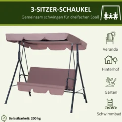 Outsunny Hollywoodschommel 3-zits Tuinschommel Schommelbank Met Dak 3 Kleuren 84A-054 14 Outsunny Hollywoodschommel 3-zits Tuinschommel Schommelbank Met Dak 3 Kleuren 84A-054 -Tuin Vrienden Verkoopwinkel 1200x1147 1