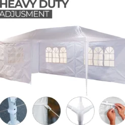 MaxxGarden Partytent - Paviljoen - 300 X 600 X 250 Cm - Met Zijwanden - Waterdicht Pro - 32mm Buizen – Wit -Tuin Vrienden Verkoopwinkel 1200x1153