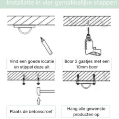 XYZ Goods - Luxe Plafondhaak - Hangmat Bevestigingsset - Schommelhaak - Ophangsysteem - Ophanghaak - Plafondbeugel - Bokszak - Schommelstoel - Hangstoel - RVS -Tuin Vrienden Verkoopwinkel 1200x1161