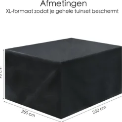 Merkloos Beschermhoes Voor Tuinmeubelen - 250x250x90cm - Zwart -Tuin Vrienden Verkoopwinkel 1200x1170 1