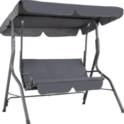 Merkloos Casaria Hollywood Schommel - Antraciet - Incl. Zonnekap