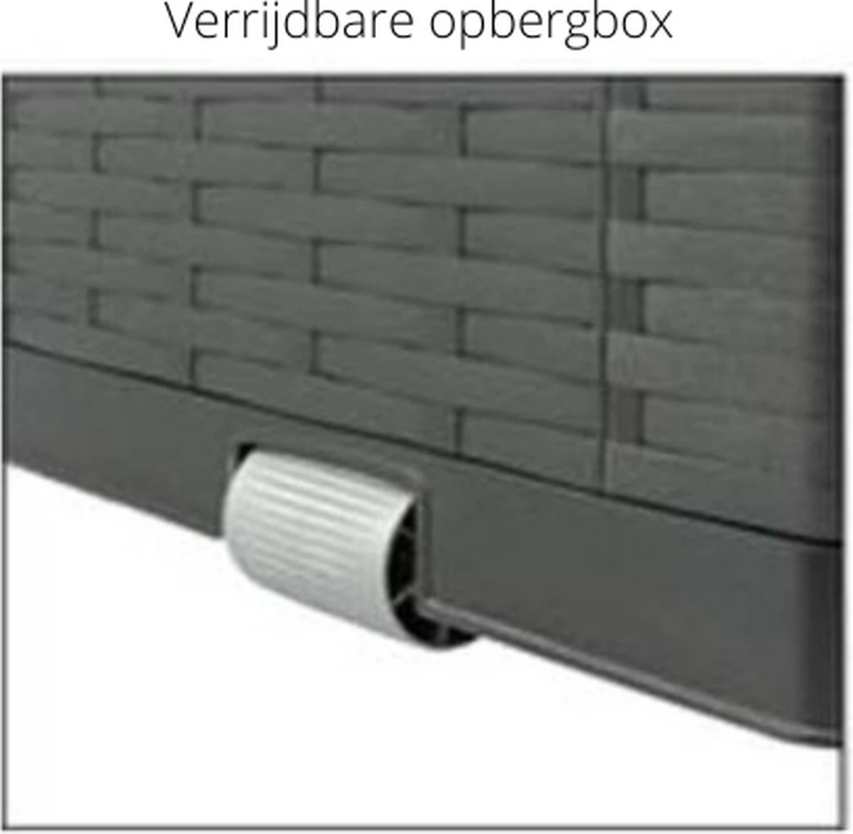 Verrijdbare Tuinkussen Opbergbox - Rattan Look - Zwart - 350 Liter 6 Verrijdbare Tuinkussen Opbergbox - Rattan Look - Zwart - 350 Liter - Afbeelding 6