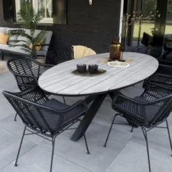 Ovale Tuintafel Cyprus 180cm | Wood | Polywood & Aluminium -Tuin Vrienden Verkoopwinkel 1200x1175