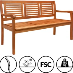 Casaria Tuinbank - FSC®-Gecertificeerd Eucalyptushout - 153cm Bruin -Tuin Vrienden Verkoopwinkel 1200x1176 2