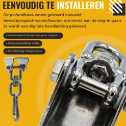 Itstrong® Plafondhaak Ophangsysteem Voor Binnen & Buiten – Ophanghaak Voor Bokszak – Schommel – Schommelstoel – Hangstoel - RVS -Tuin Vrienden Verkoopwinkel 1200x1178 1