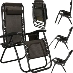 Springos Tuinstoel | Ligstoel | Opvouwbaar | Verstelbaar | Ergonomische Hoofdsteun | Bruin / Zwart -Tuin Vrienden Verkoopwinkel 1200x1191 1