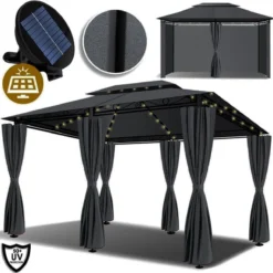 El Jardin - Partytent - 4x3 - Waterdicht Dak - Wanden - Solar - Antraciet Paviljoen -Tuin Vrienden Verkoopwinkel 1200x1197 8