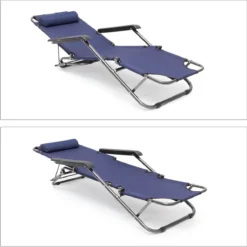 Relaxdays Ligstoel Inklapbaar - Ligbed Met Hoofdsteun - Strandstoel Verstelbaar - Camping - Donkerblauwe -Tuin Vrienden Verkoopwinkel 1200x1198 3