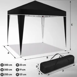 Sens Design Partytent Opvouwbaar - 3 X 3m - Zwart -Tuin Vrienden Verkoopwinkel 1200x1199 8