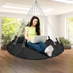 Hangnest Voor Binnen & Buiten. Met Groot En Dik Kussen Voor Volwassenen & Kinderen. Belastbaar Tot 125 Kg. VITA5 (Zwart) -Tuin Vrienden Verkoopwinkel 1200x1200 160