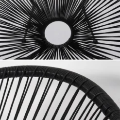 Set Van 2 Design Stoelen Ei-vormig - Acapulco Zwart - Stoelen 4 Poten Retro Design, Plastic Koorden, Binnen/buiten -Tuin Vrienden Verkoopwinkel 1200x1200 163